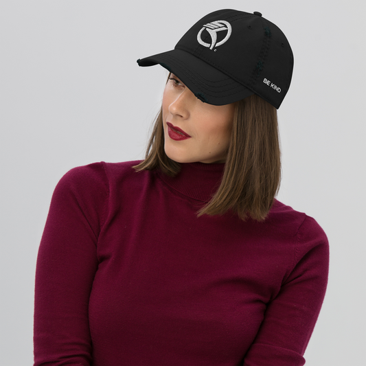 Kind Encounters "BE KIND" embroidered distressed baseball hat